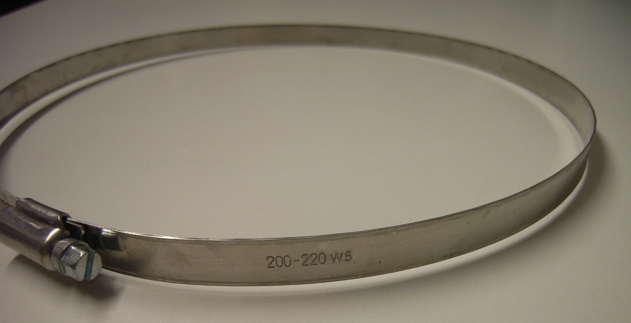 Schlauchschellen für Durchmesser 200-220mm aus Edelstahl
