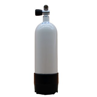 Faber 5 L  200 bar Tauchflasche weiß mit Monoventil 12144 und Standfuß
