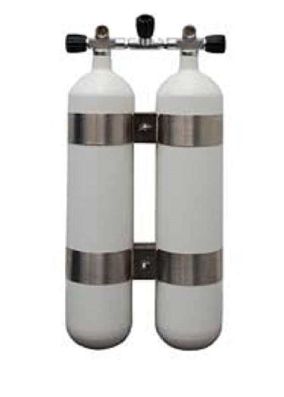 Faber, leichtes Doppel 7 L weiß 200 bar TG mit Flaschenabstand 40 mm