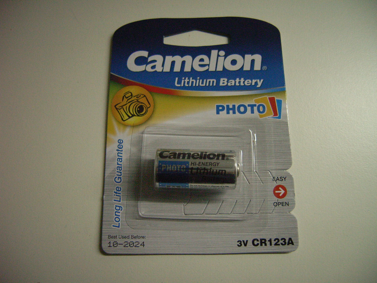 Lithium-Photobatterie  3 V,  CR123A für Tauchlampen